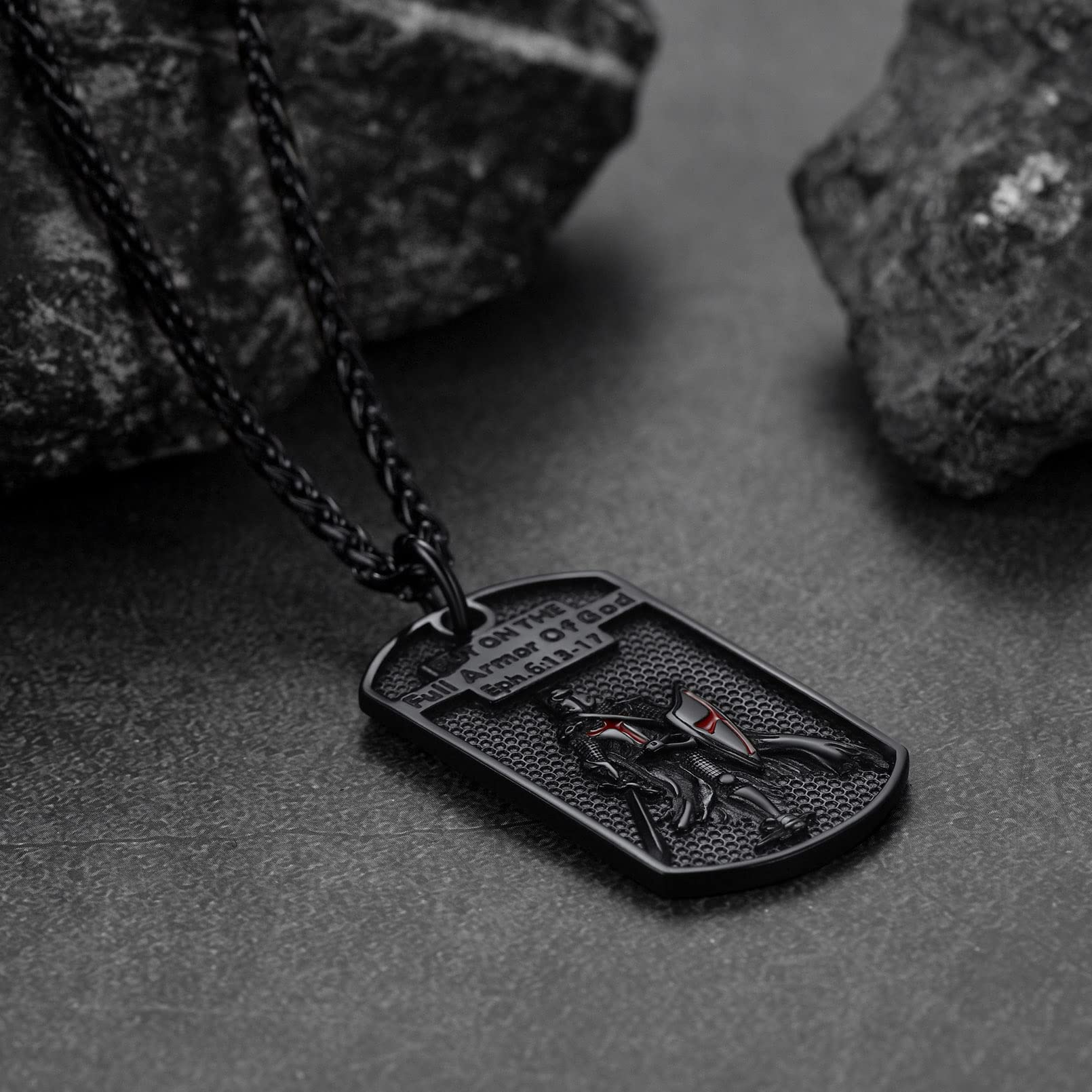 FaithHeart Knights Templar Seal Necklace Christ Fellow-Soldiers Jewelry for Men Women with Delicate Gift Packaging