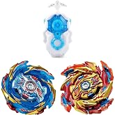Hozuumo Gyro Battling Top Burst Gyro Toy Set, with Gyro Launchers and Handle Combat Battling Game, Gift for Kids Children, B-174-01+B-174-02