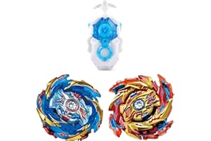 Hozuumo Gyro Battling Top Burst Gyro Toy Set, with Gyro Launchers and Handle Combat Battling Game, Gift for Kids Children, B-174-01+B-174-02