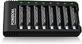 POWEROWL 8 Pack AA 2800mAh Ni-MH Rechargeable Batteries with 8 Slot Charger