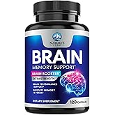 Brain Memory Supplement Pills - 3X Strength Nootropics for Concentration, Clarity &amp; Focus Support - Brain Health Cognitive Vitamins B6 B12 with Folate &amp; Phosphatidylserine, Brain Booster, 120 Capsules