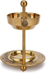 Ajuny Brass Golden Incense Burner Adjustable Design for Home Decor view 3