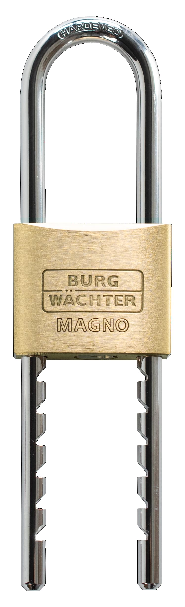 Burg-WÄCHTER Padlock, with 2 Keys, Shackle Thickness 8 mm, Solid Brass Body, Variable Shackle, Hardened, Double Locked, Magno 400 E HB 50 Flex SB