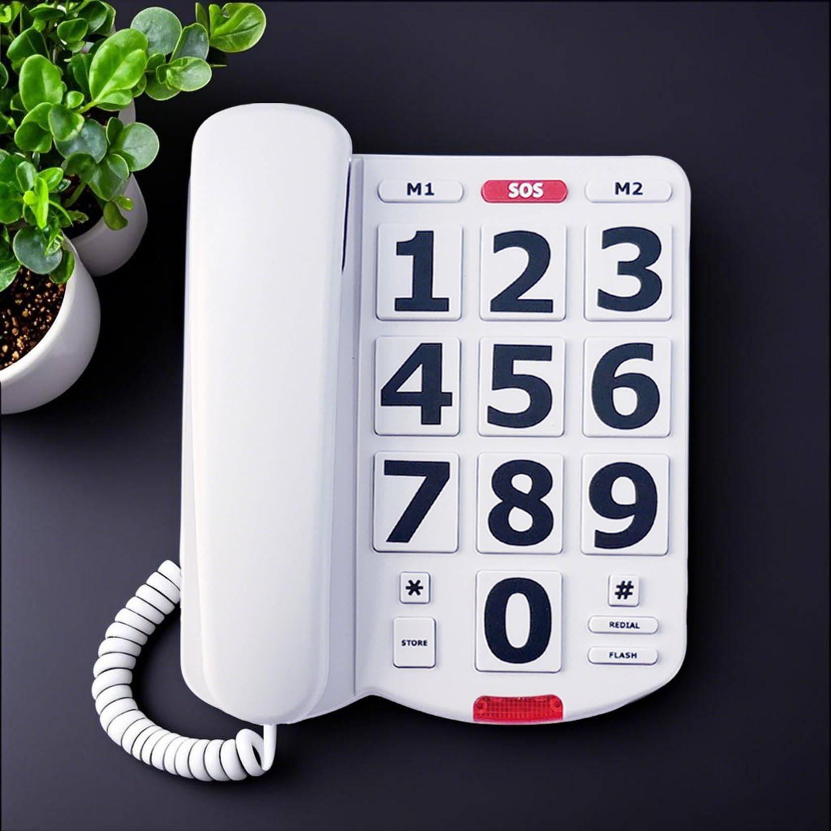 TelPal Corded Big Button Phone for Seniors Home, Wired Simple Basic Landline Telephone for Visually Impaired Old People with Large Easy Buttons, Emergency House Phones