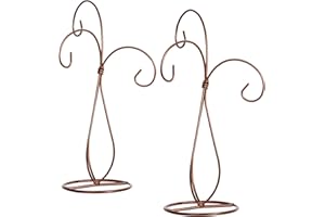 Red Co. 10 inch Copper Finish Ornament Wire Display, 3-arm Spiral Stand for Home Decoration - Set of 2