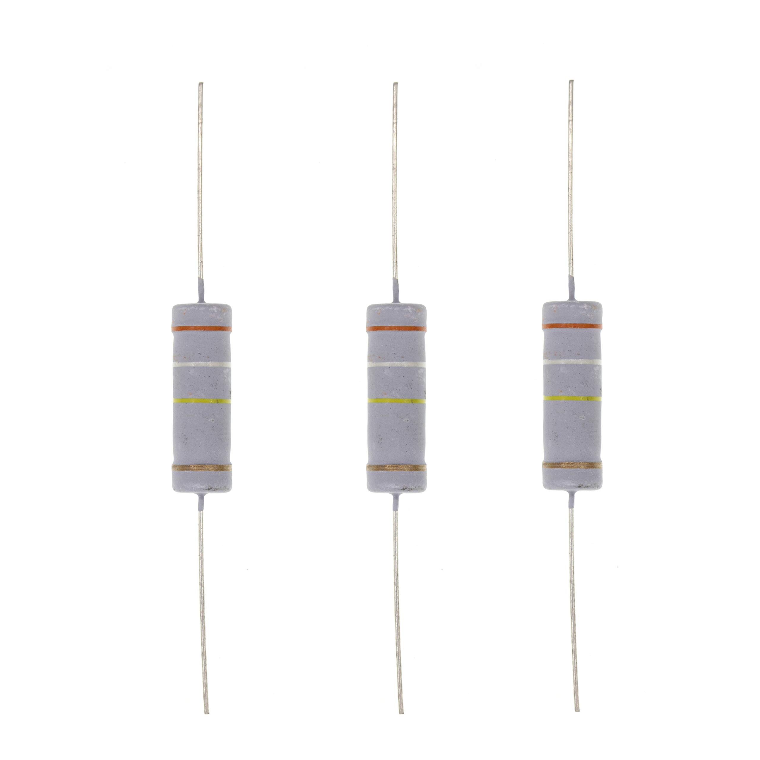 HUABAN 10PCS 5W 5 Watts 390K 390K Ohm 5% Metal Oxide Film Resistor