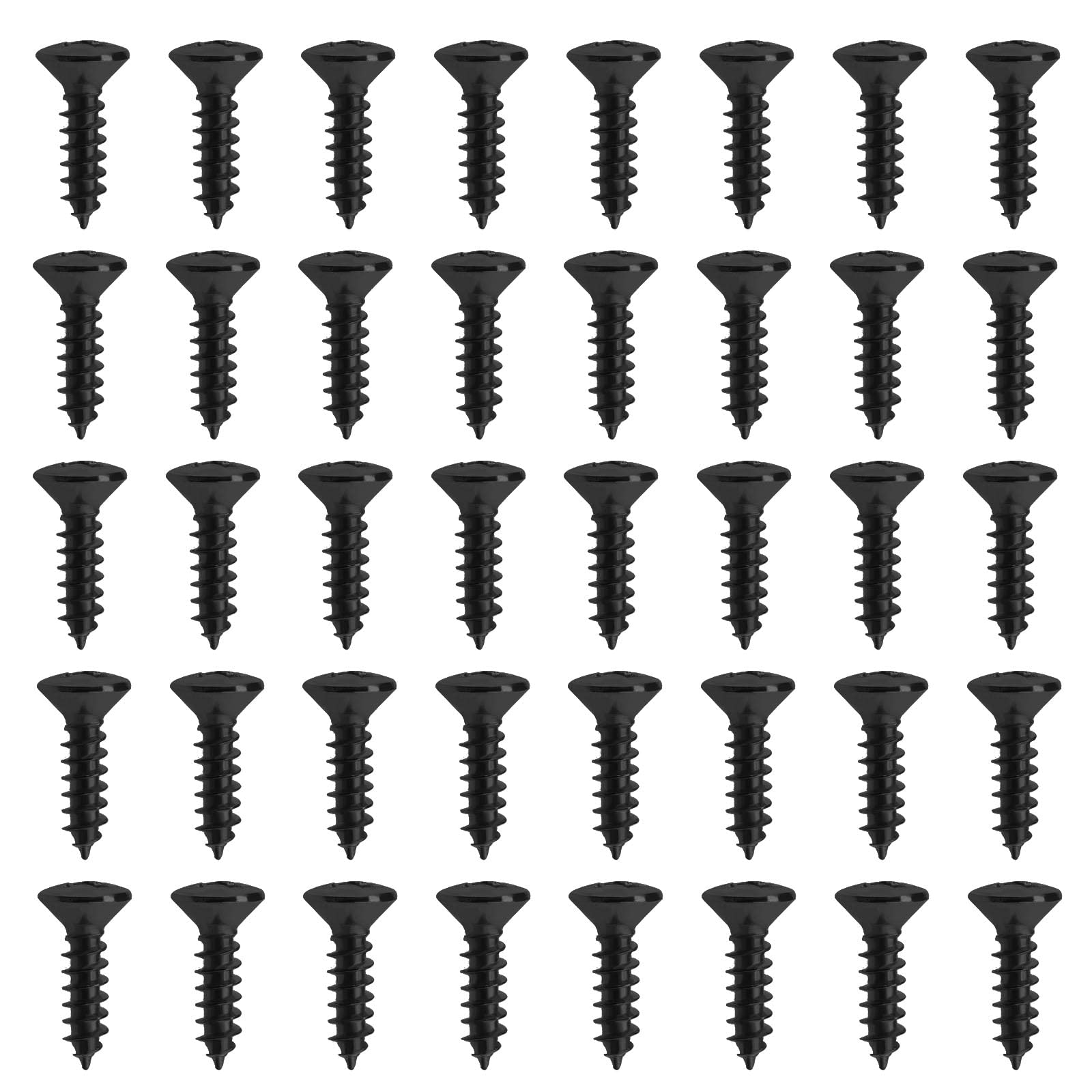 EMSea 50PCS Electric Guitar Pickguard Screws Electric Bass Scratchplate Mounting Screws Guitar Bass Parts Musical Instruments Accessories M3x12mm Black
