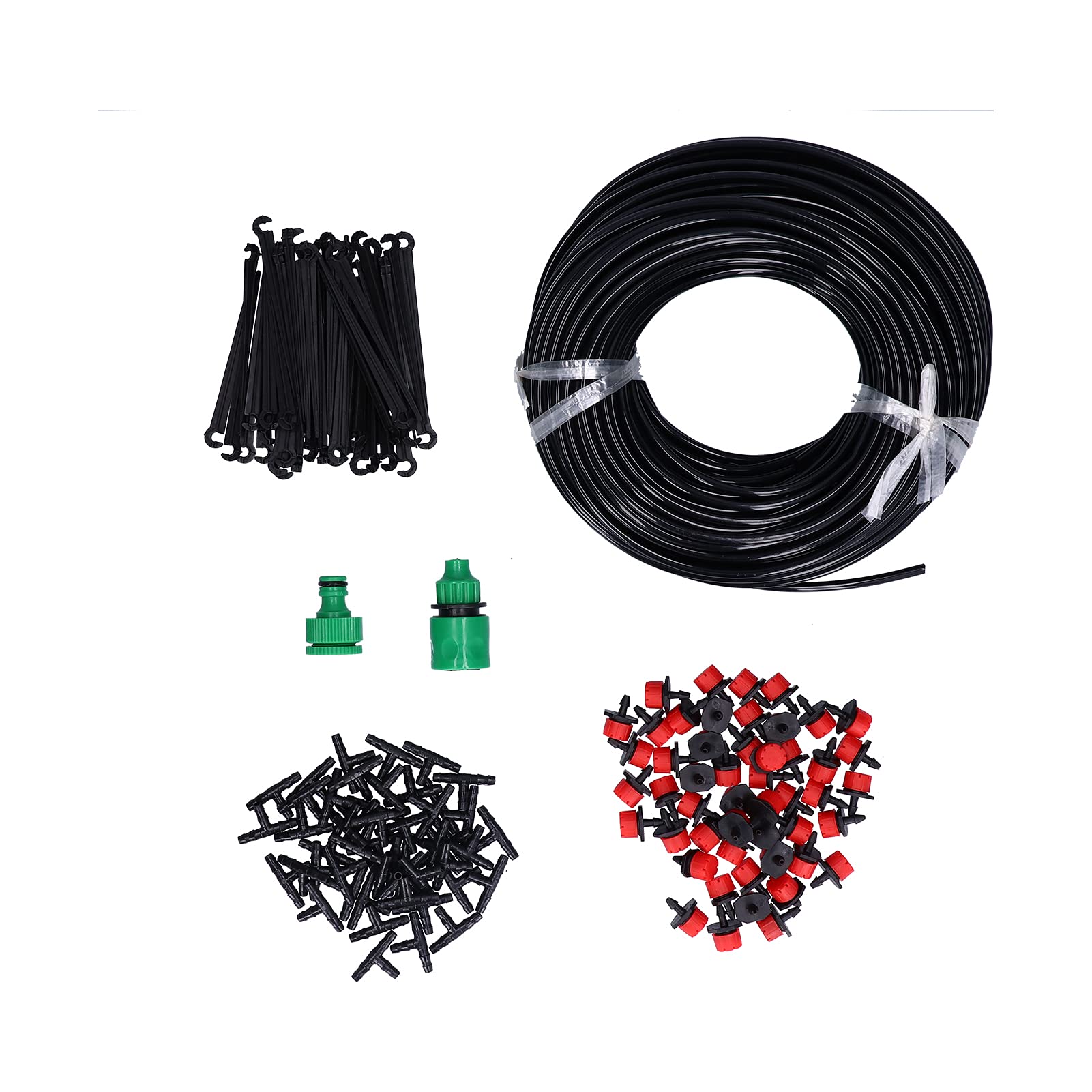 Drip Irrigation Kit, 50m System with 4/7 Hose Nozzles, Ideal for Hanging Baskets, Terraces & Balconies - Automatic Watering Tubing