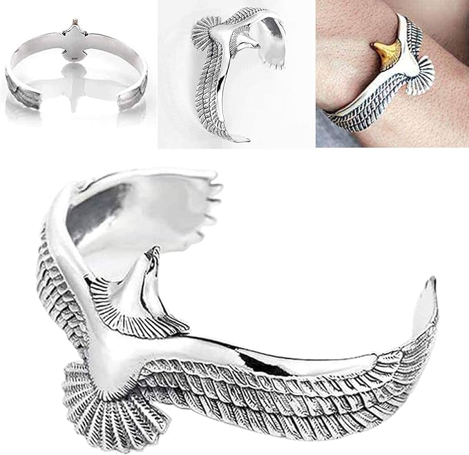 Eagle Cuff Bracelet S925 Sterling Silver Adjustable Eagle Cuff