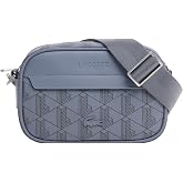 Lacoste Men's Small The Blend Satchel, Mono Folkstone Gray Abime, One Size
