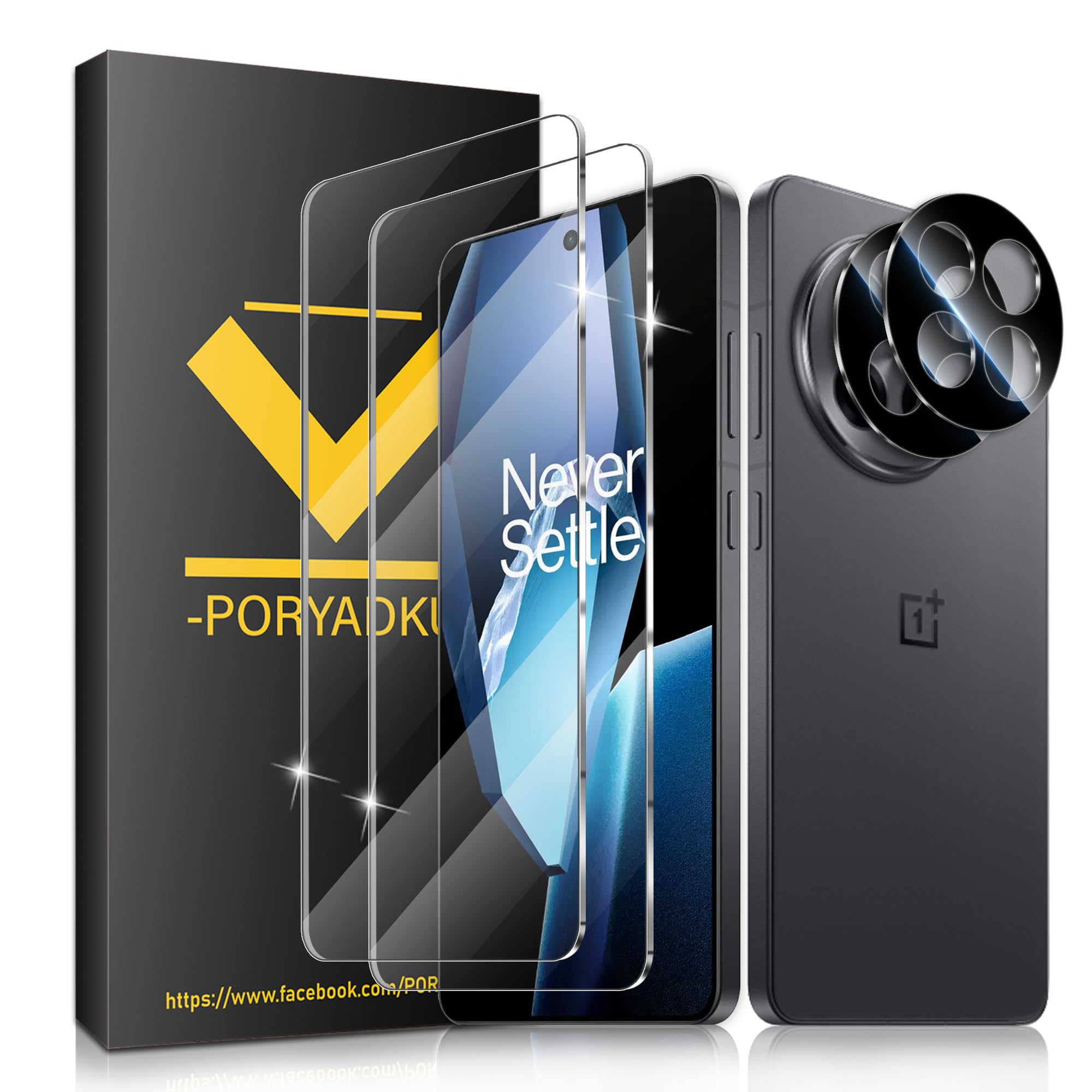 Photo 1 of [2+2 Pack] for OnePlus 13R Screen Protector, Camera Lens Protector, Ultra Clear, Fingerprint Compatible, Anti-Scratch, Case Friendly