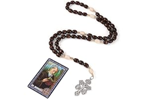 BRILUCKY Rosary Beads Catholic for Women Men,Pardon Crucifix with St Benedict and Milagrosa Medal,Cruz Del Perdon Catolica,Crucifijo Del Perdon,Rosarios Catolicos Regalos Cristianos Para Hombre y Mujer