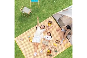 K Y KANGYUN Picnic Blanket | Beach Mat| Picnic Blankets for Indoor and Outdoor, 80" x 60" Sandproof Waterproof Larger Mats for Beach, Travel, Camping, Hiking, Park Grass,Handy Tote, Foldable.
