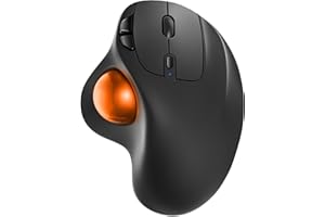 Nulea M501 Wireless Trackball Mouse, Rechargeable Ergonomic, Easy Thumb Control, Precise & Smooth Tracking, 3 Device Connecti
