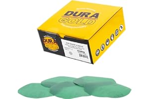Dura-Gold Premium 5" Green Film Sanding Discs - 800 Grit (Box of 50) - Hook & Loop Backing Sandpaper Discs for DA Sanders, Finishing Extra Fine Cut Abrasive - Sand Automotive Paint, Woodworking Wood
