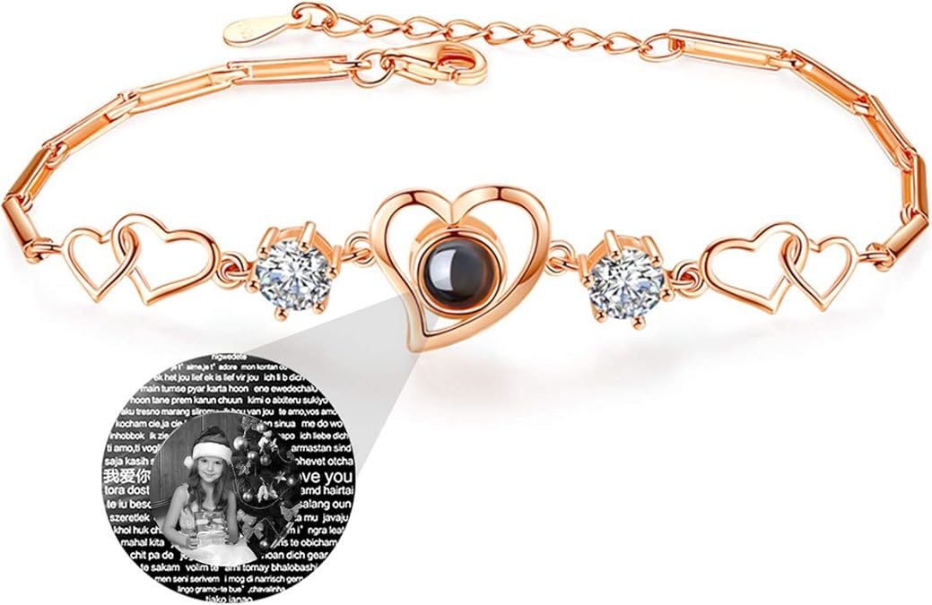 100 different languages I LOVE YOU Personalized Photo Bracelet Love