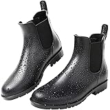Women's Short Rain Boots Waterproof Anti Slip Rubber Ankle Chelsea Booties