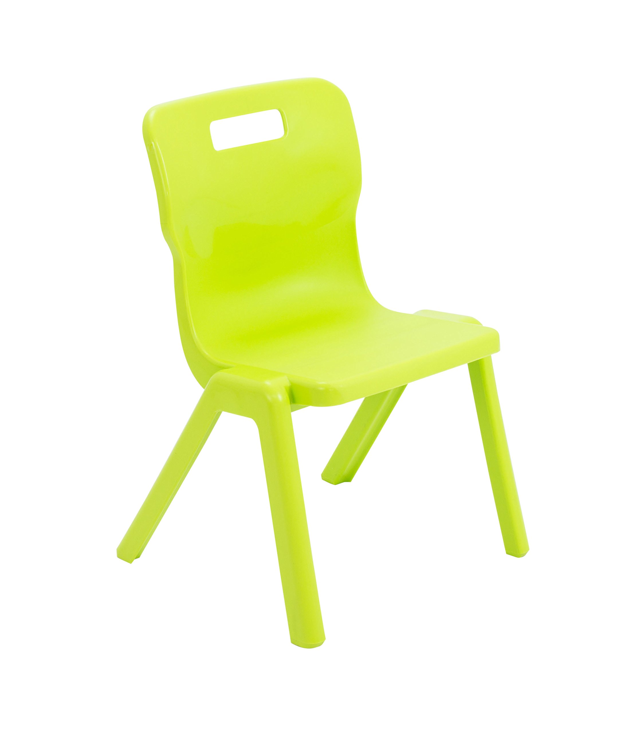 Titan One Piece Classroom Chair, Plastic, Lime Green, Size 3 for Ages 5-7 Years, Pack of 5