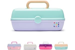 Caboodles Pretty in Petite Makeup Box, Hard Plastic Organizer Box, 2 Swivel Trays, Fashion Mirror, Secure Latch for Safe Travel