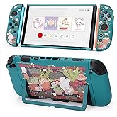 GeekShare Protective Shell Compatible with Switch 2, Kawaii Cartoon Dockable Case for Switch 2, Anti-Scratch and Shock-Absorption Design Cover Skin - Bunny Garden