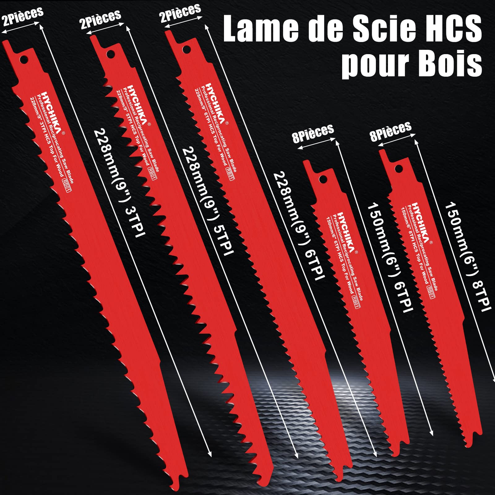 HYCHIKA Säbelsägeblätter Set, 32PCS Sägeblätter Säbelsäge Holz, zum Schneiden von Metall und Holz mit Organizer Koffer 2
