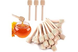 24Pcs Wooden Honey Dipper, Honey Dipper Stick, Mini Honey Dipper, Honey Drizzle Comb Wand, Honey Server Stir Sticks, Honeycom