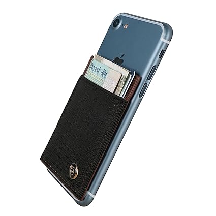 Parallel Universe Self adhesive Leather Card Pocket for Mobile (Brown)