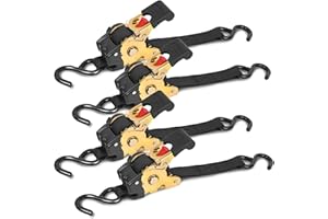 Digank 4 Pack Auto Retractable Ratchet Straps Each 1" X 6' Strap Boasts A 1600lbs Break Strength. Featuring Weather-Resistant