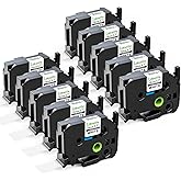 Labelife 10-Pack Compatible Brother P Touch 18mm Label Tape TZe-241 TZe TZ 18mm 0.7 Laminated White 3/4 Inch TZe241 for Broth