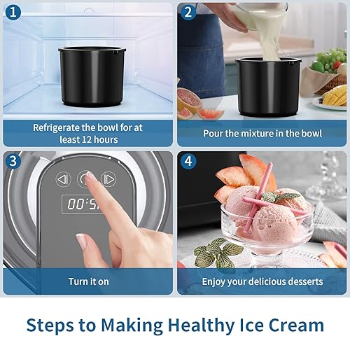 Ice Cream Maker, Ice Cream Machine Quart Ice Cream Maker