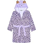 Jxstar Girls Bathrobes Kids Hooded Robes Pajamas Plush Soft Coral Fleece Sleepwear
