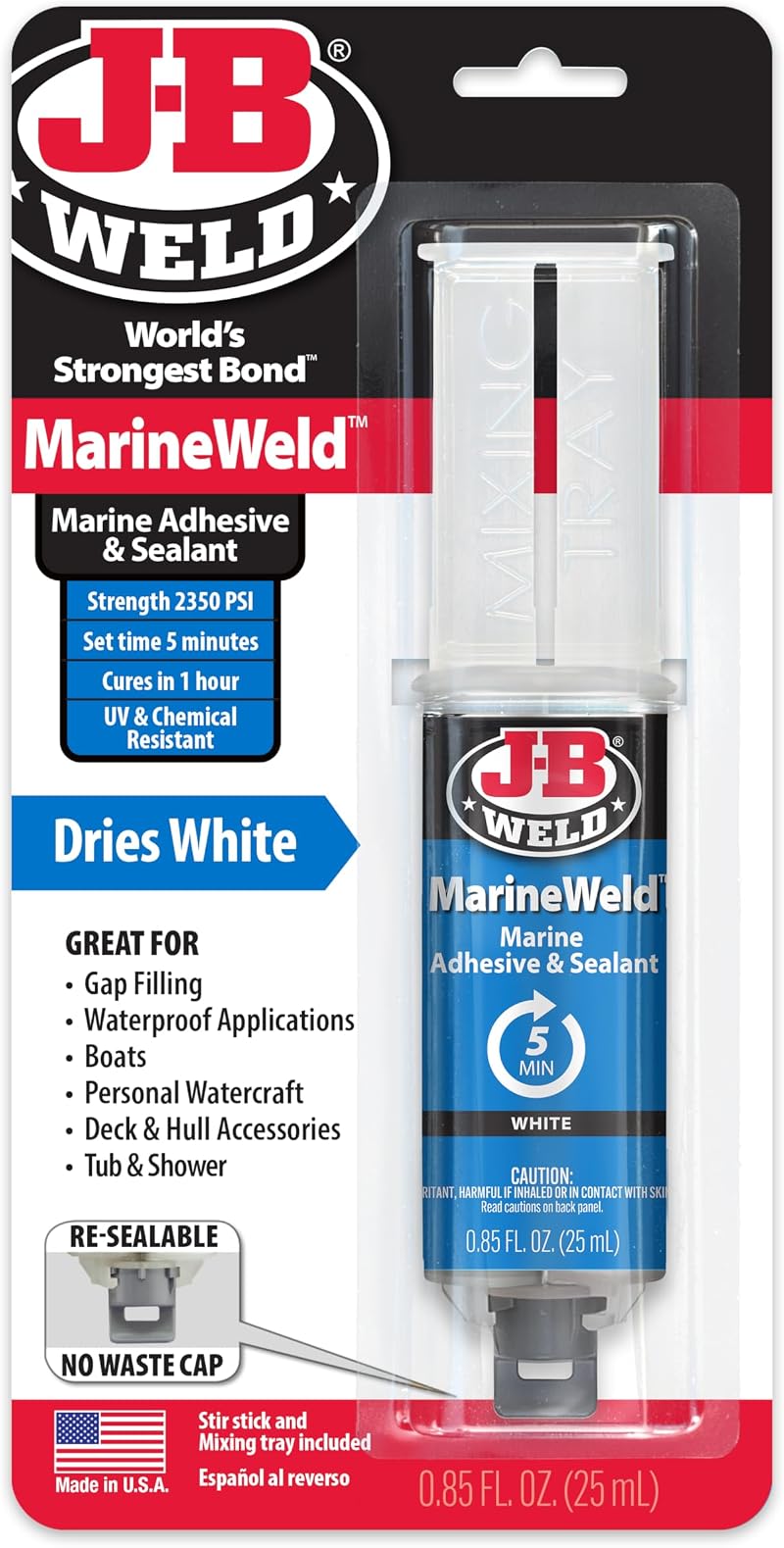 J-B Weld MarineWeld MarineWeld Waterproof Adhesive White 25 ml