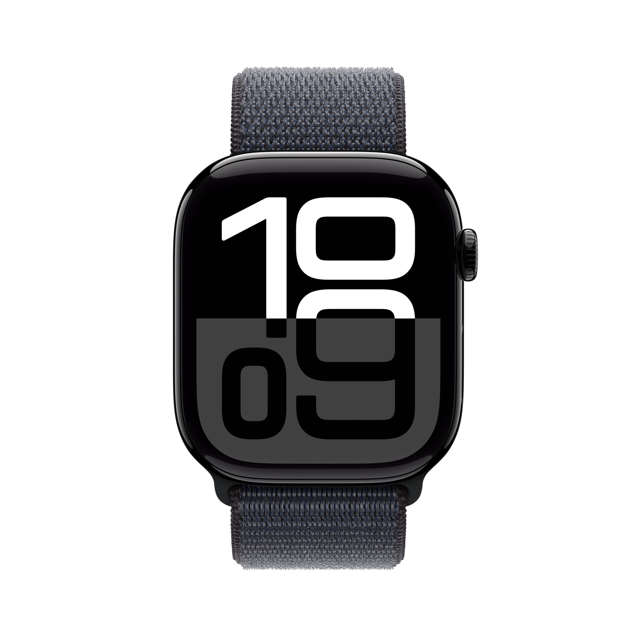 Apple Watch Series 10 (GPS + Cellular 46 mm) Smartwatch with Aluminium Case in Diamond Black and Sport Loop in Ink (One Size). Fitness Tracker, ECG App, Always-On Retina Display, CO₂ Neutral