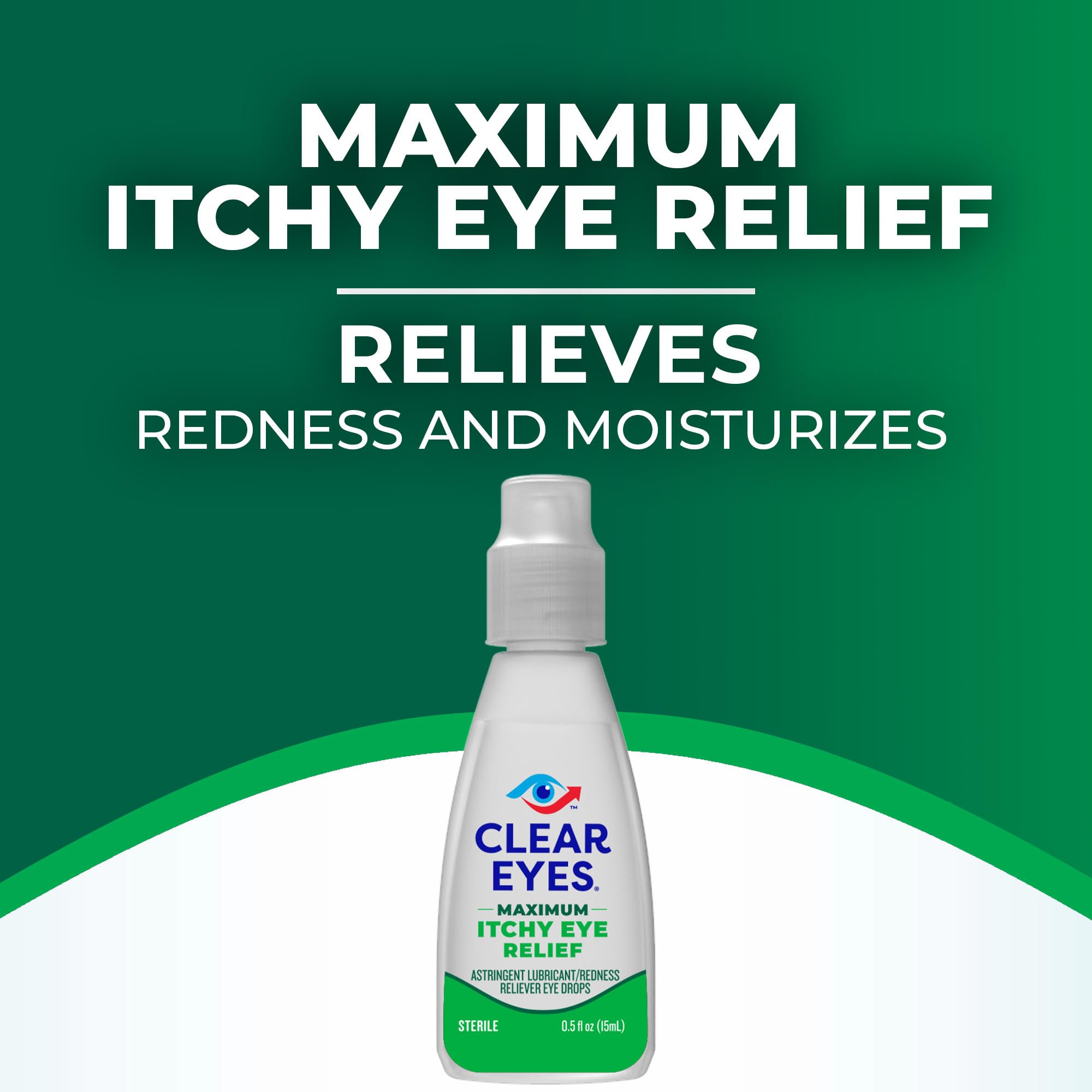 Clear Eyes Maximum Itchy Eye Relief Eye Drops, 0.5 Fl Oz (Pack of 3)