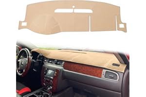 HanLanKa Dashboard Cover Dash Mat Fit for 2007-2014 Chevy Chevrolet Tahoe Suburban,2007-13 Chevy Avalanche Silverado 1500 2500 3500 LTZ /2007-13 GMC Sierra SLT Denali,2007-14 GMC Yukon XL (Beige)