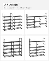 SONGMICS 10 Tier Large Shoe Rack Metal DIY Storage Shelf 45 x 30 x 174 cm view 5