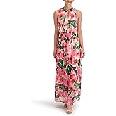 Anne Klein Women's Sleeveless Halter, Floral Maxi Dress