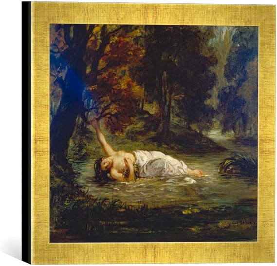 Amazon.de Gerahmtes Bild von Eugène Delacroix Der Tod der Ophelia