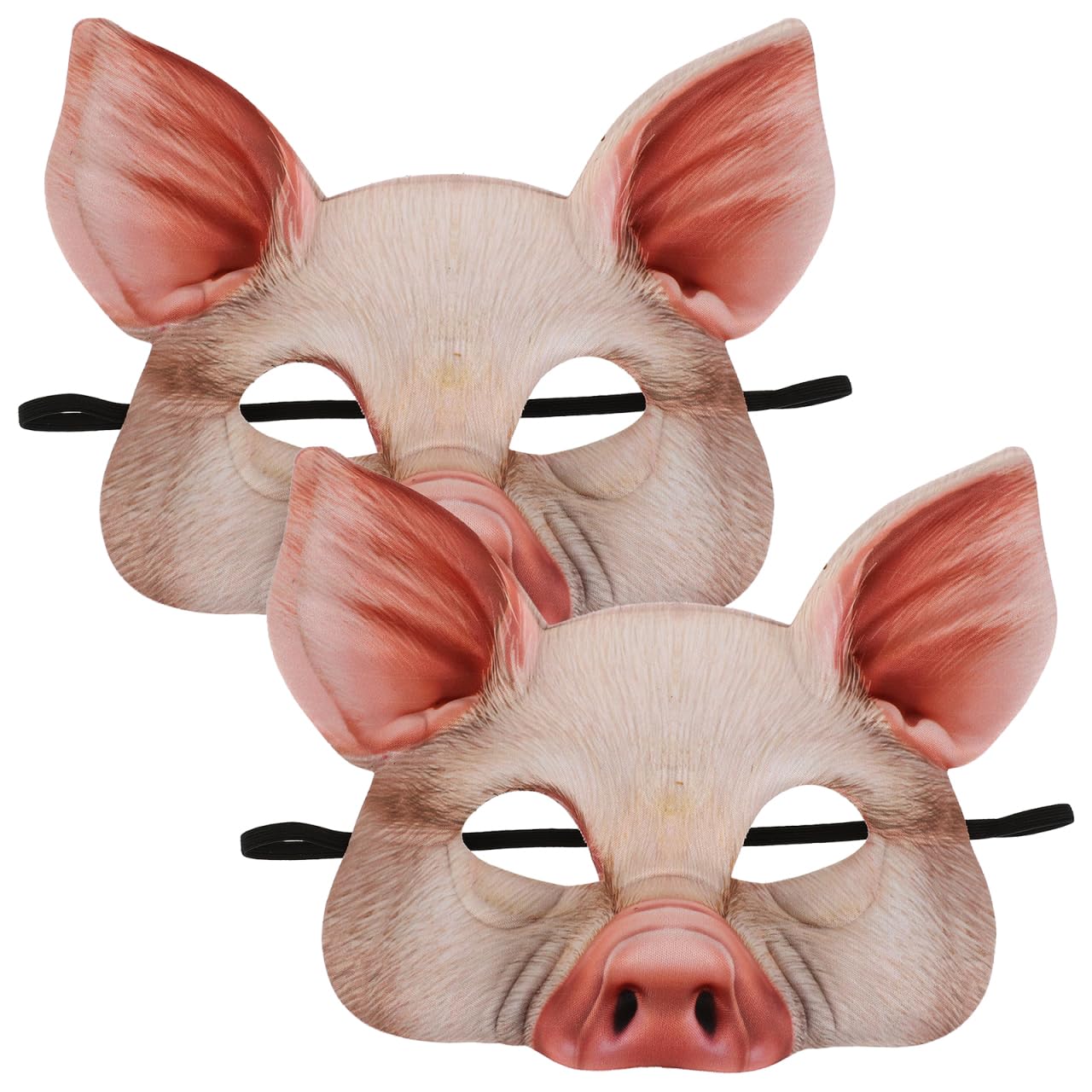 Toyvian Pig Half Face Horror Pig Masks for Halloween Masquerade Party Cosplay Festival Party Decor, Pink- 2 Pieces