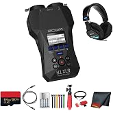 Zoom H1 XLR Portable Audio Recorder + MDR-7506 Headphones Bundle | For Music, Video &amp; Field Recording + 64GB microSDXC Memory Card + Card Reader