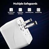 hotimy Universal Travel Adapter 4 USB C PD UK US EU AU Plug Worldwide 10A Fuses view 4