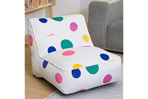Cvortll Bean Bag Chairs for Kids Bedroom Lounge Chair, Velvet Soft Comfy Polka Dots Bean Bag Chairs for Teens, Bean Bag with Filler Included Comfy Chairs for Bedroom, Colorful