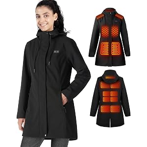 bailinghai Heated Jackets for Women,15 Heat Zone Women's Heated Jacket with Bαtterγ Pack, Lightweight Softshell Jacket(M)