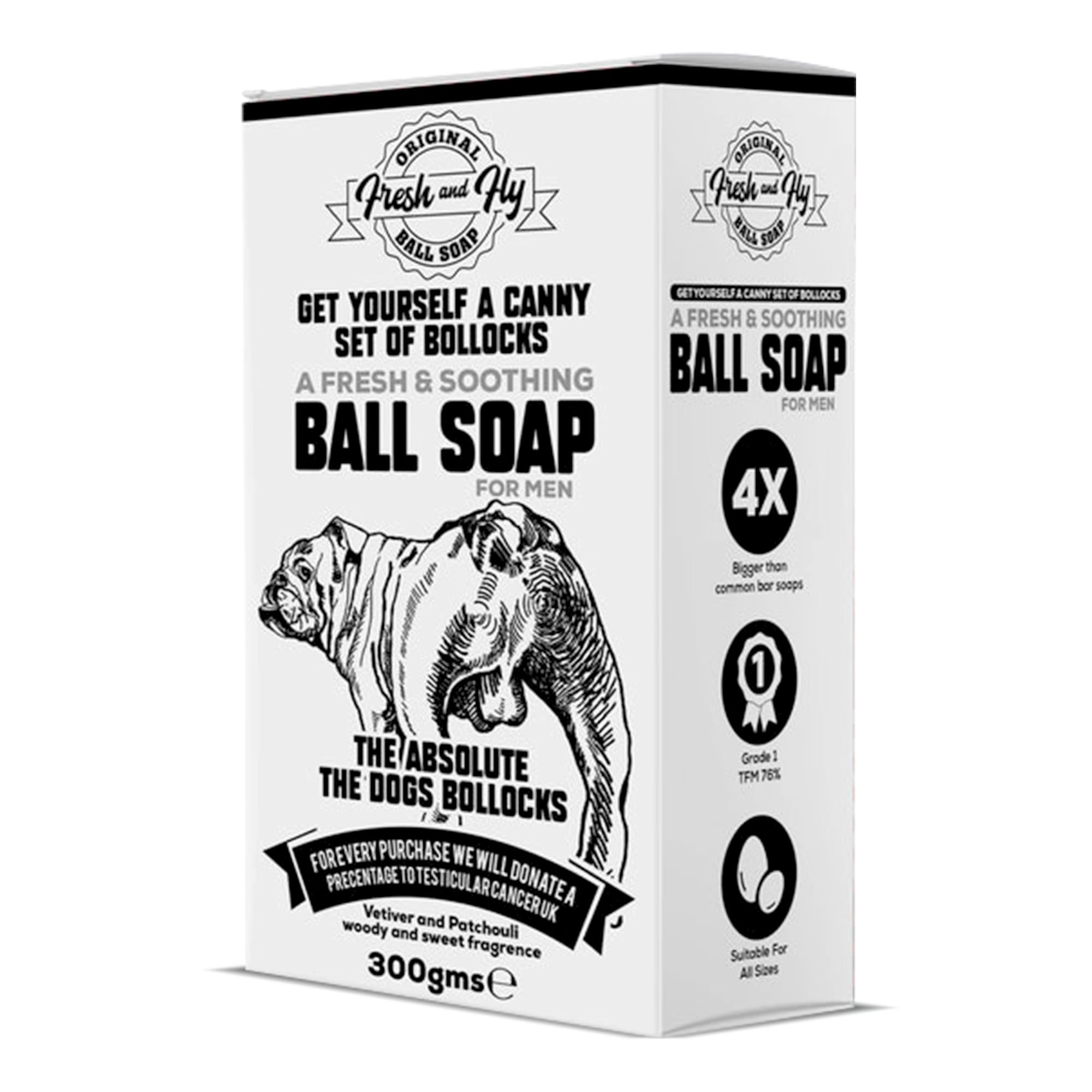 Fresh and Fly Ball Soap for Men – Gentle and Cleansing Natural Soap Bar- Infused with Tea Tree Oil, Coconut Oil, Shea Butter - Moisturizing Ball Wash for Men