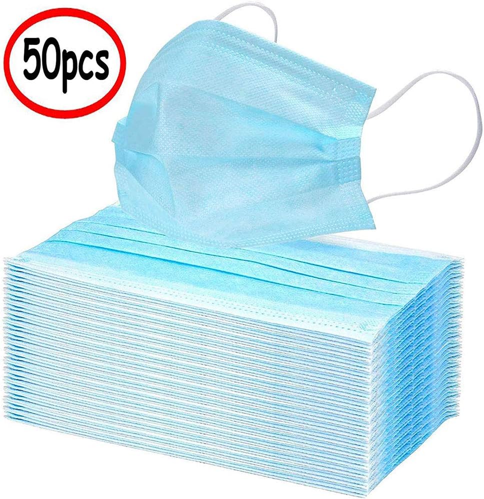 Disposable Filter 3-ply Face Mask Disposable Guard tool masque anti pollution Personal Protection Dust-Proof Anti Spittle Eye Mask-50_packs