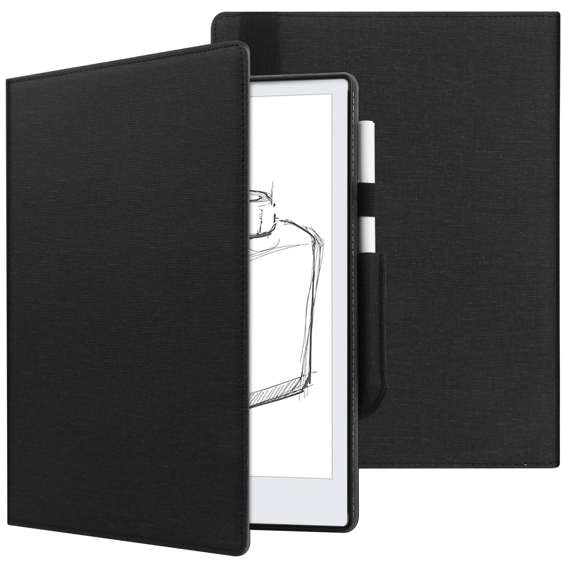 VOVIPO Remarkable 2 10.3 Digital Paper Case, Ultra Slim Book Folio Leather Case For Remarkable 2 10.3 2020 Released Digital Paper-Black