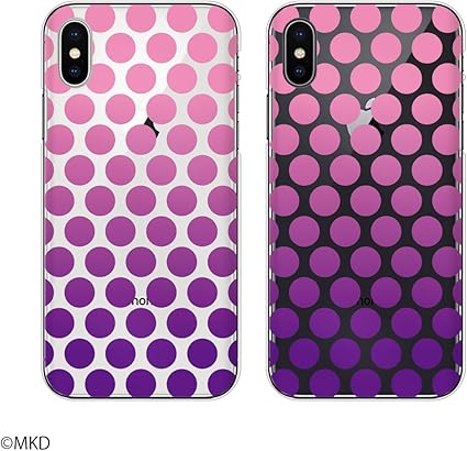 Amazon Apple Iphone X 専用 スマホカバー スマホケース ハード Kouken ドットグラデーション ピンク パープル 透明 ケース カバー 通販