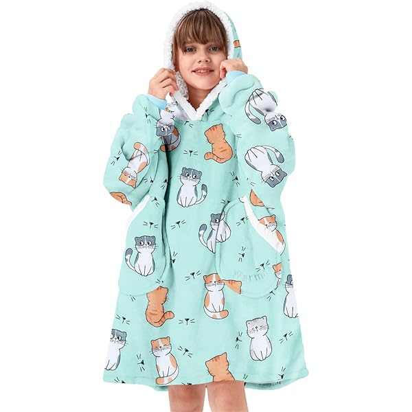 Kpblis Manta Con Capucha Para Mujeres Y Hombres, Sudadera Con Capucha De Gran Tamaño, Manta De Lana Gigante Cálida Y Acogedora, De Vellón, Con Mangas Y Bolsillo Gigante Para Adultos Y