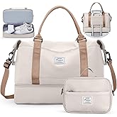 Travel Duffel Bag with Shoes Compartment, Carry on Overnight Weekender Bags for Women, For Spirit Airlines 18x14x8 Personal Item Bag