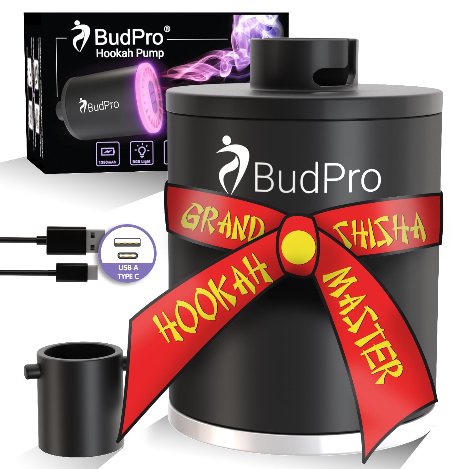 Photo 1 of Hookah Pump Starter Electric Air Pump Kit Vacuum w Rechargeable Battery w Led Light - Portable Charcoal Mini Starter Hookah Set Dive Air Compressor